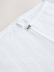 self. White Short Pointelle Knickers - Image 6 of 7