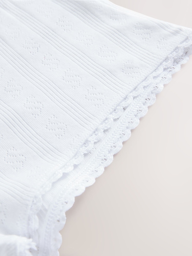 self. White Short Pointelle Knickers - Image 7 of 7