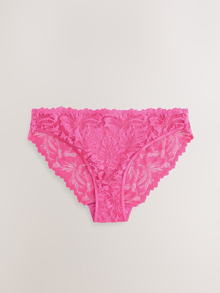 Ярко-розовый - Ultimate Comfort Lace Knickers - Image 1 of 3