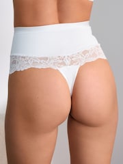 White/Praline Nude Tummy Control Light Shaping High Waist Thongs 2 Pack - Image 10 of 15