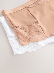 White/Praline Nude Tummy Control Light Shaping High Waist Thongs 2 Pack - Image 14 of 15
