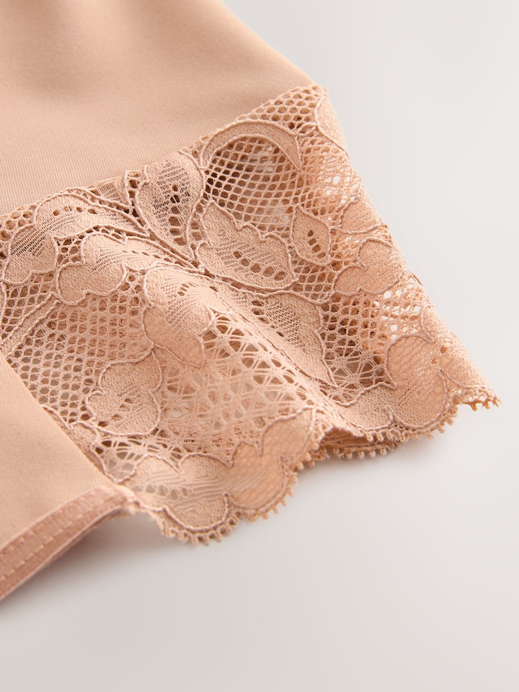 White/Praline Nude Tummy Control Light Shaping High Waist Thongs 2 Pack - Image 15 of 15