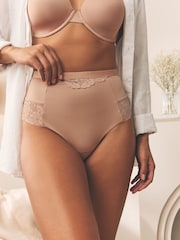 White/Praline Nude Tummy Control Light Shaping High Waist Thongs 2 Pack - Image 2 of 5