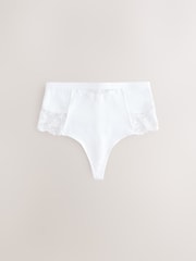 White/Praline Nude Tummy Control Light Shaping High Waist Thongs 2 Pack - Image 3 of 5