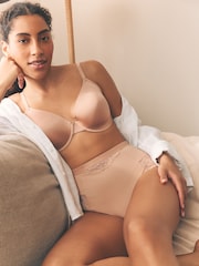 White/Praline Nude Tummy Control Light Shaping High Waist Thongs 2 Pack - Image 4 of 5