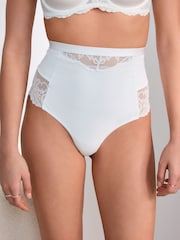White/Praline Nude Tummy Control Light Shaping High Waist Thongs 2 Pack - Image 6 of 15