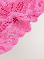 Bright Pink Thong Ultimate Comfort Lace Knickers - Image 2 of 3
