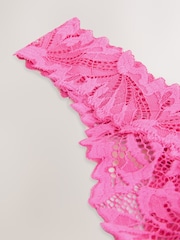 Bright Pink Thong Ultimate Comfort Lace Knickers - Image 3 of 3
