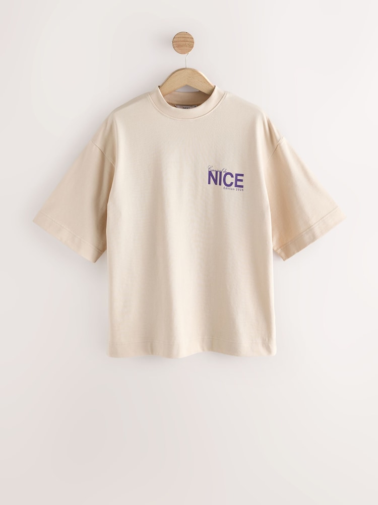 citron vert et neutre - Lot 2 t-shirts oversize City à manches courtes à col rond 100% coton - Image 10 of 14