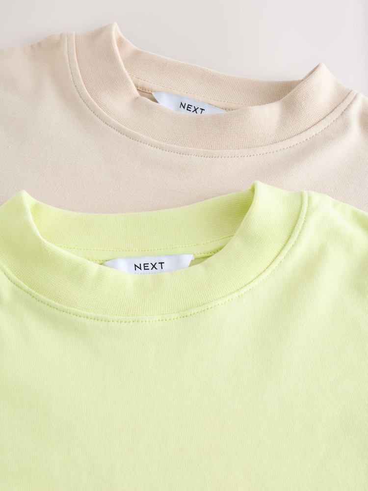 Lime & Neutral Oversized City Graphic Short Sleeve Crewneck 100% Cotton T-Shirts 2 Pack - Image 14 of 14 Lime & Neutral Oversized City Graphic Short Sleeve Crewneck 100% Cotton T-Shirts 2 Pack - Image 14 of 14