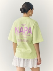 Lime & Neutral Oversized City Graphic Short Sleeve Crewneck 100% Cotton T-Shirts 2 Pack - Image 4 of 14