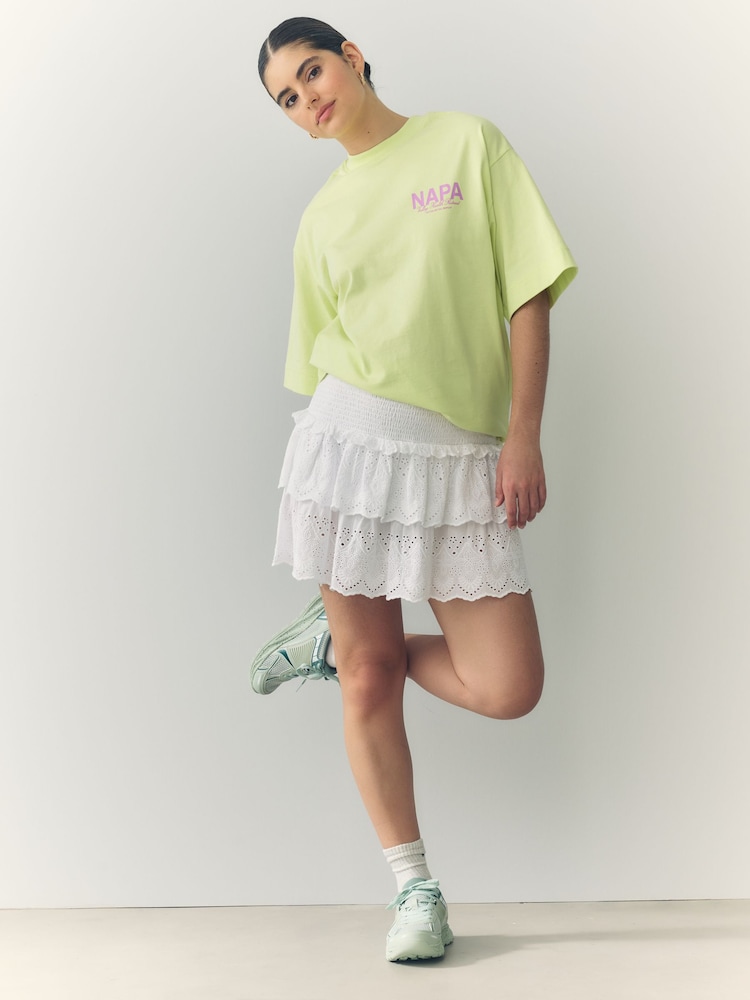 citron vert et neutre - Lot 2 t-shirts oversize City à manches courtes à col rond 100% coton - Image 5 of 14