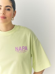Lime & Neutral Oversized City Graphic Short Sleeve Crewneck 100% Cotton T-Shirts 2 Pack - Image 7 of 14