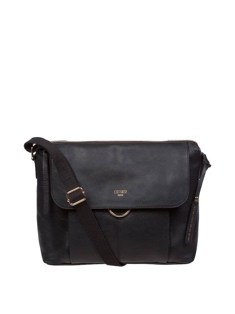 Cultured London 'Chancery' Leather Shoulder Black Bag - Image 1 of 7