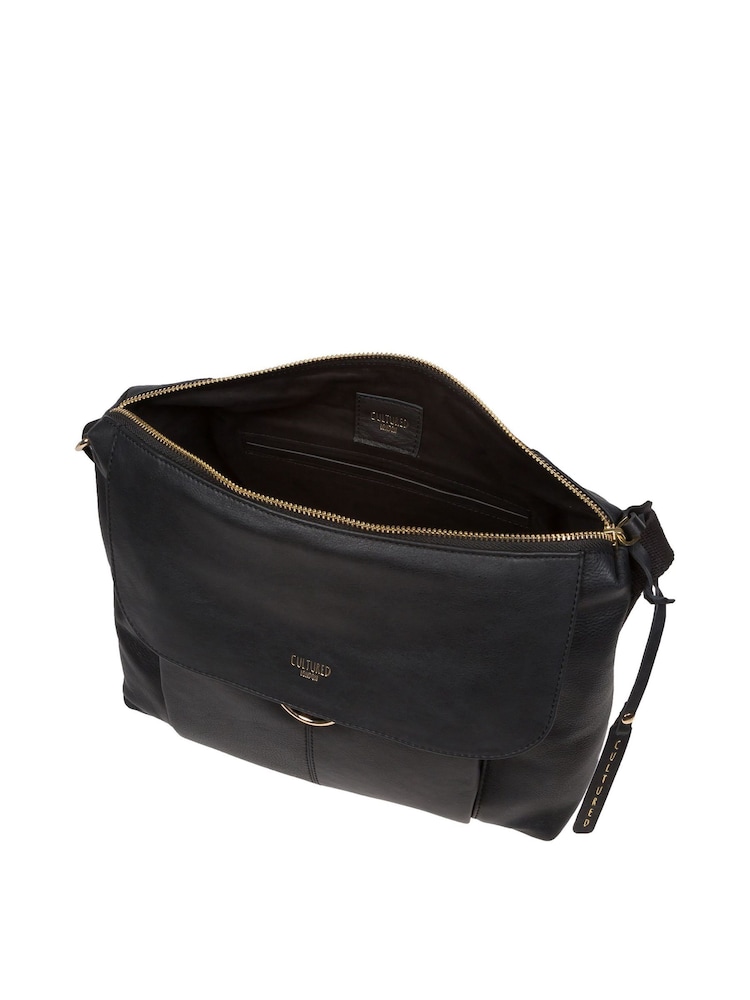 Cultured London 'Chancery' Leather Shoulder Black Bag - Image 3 of 7