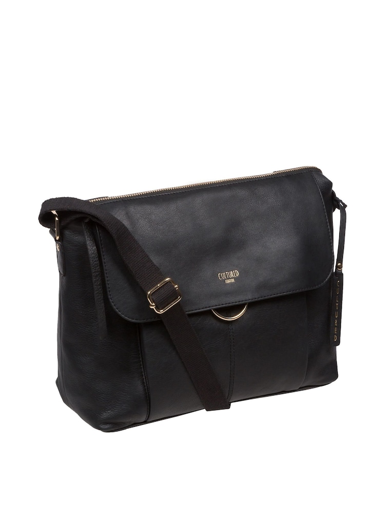 Cultured London 'Chancery' Leather Shoulder Black Bag - Image 4 of 7