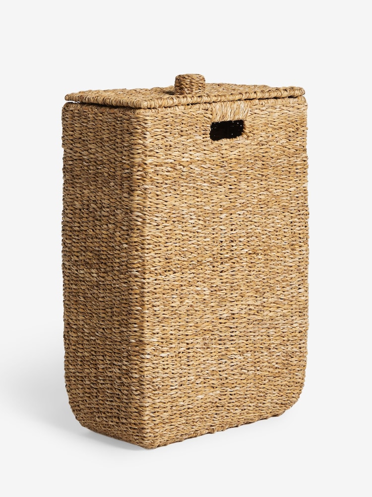 Dark Natural Seagrass Slimline Laundry Basket - Image 4 of 4 Dark Natural Seagrass Slimline Laundry Basket - Image 4 of 4