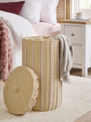 Pink Stripe Laundry Basket - Image 1 of 2