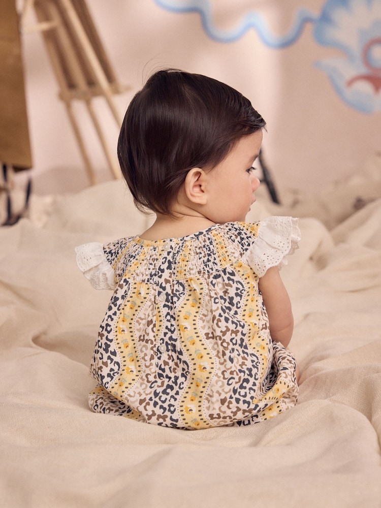Brown Patterned Cath Kidston 100% Cotton Woven Baby Bubble Romper - Image 2 of 8