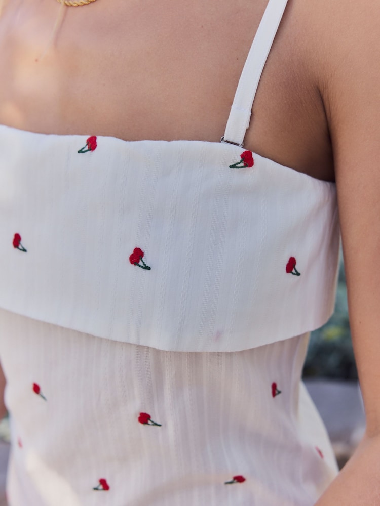 White/Burgundy Bandeau Shift Dress - Image 5 of 5