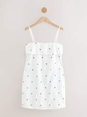 Branco/Borgonha - Seersucker Bandeau Shift Dress - Imagem 6 de 8