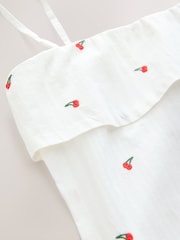 Branco/Borgonha - Seersucker Bandeau Shift Dress - Imagem 7 de 8