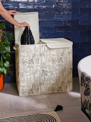 Cream Safari Embroidered Sorter Laundry Basket - Image 3 of 5
