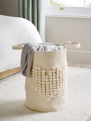 Cream Bobble Heart Laundry Bag Basket - Image 2 of 4