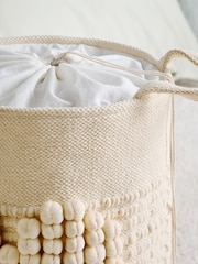 Cream Bobble Heart Laundry Bag Basket - Image 3 of 4