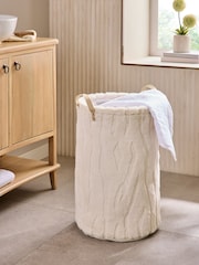 Cream Faux Fur Laundry Bag Hamper - Image 2 of 3