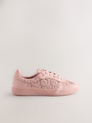 Светло-розовый с вышивкой ришелье - Forever Comfort® Тонкие со шнуровкой кроссовки - Изображение 3 из 5