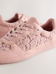 Blush Pink Broderie Forever Comfort® Lace-Up Trainers - Image 9 of 10
