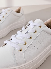 White Signature Premium Leather Lace-Up Trainers - Image 3 of 7