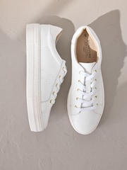 White Signature Premium Leather Lace-Up Trainers - Image 5 of 7