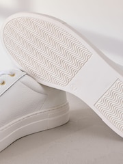 White Signature Premium Leather Lace-Up Trainers - Image 7 of 7