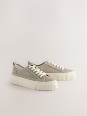 Серо-коричневый - Forever Comfort® Canvas Chunky Baseball Lace Up Trainers - Image 5 of 7