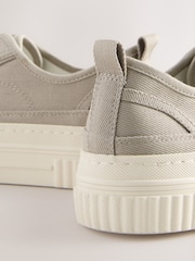 Серо-коричневый - Forever Comfort® Canvas Chunky Baseball Lace Up Trainers - Image 6 of 7
