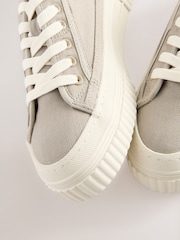Серо-коричневый - Forever Comfort® Canvas Chunky Baseball Lace Up Trainers - Image 7 of 7