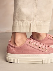 Розовый - Forever Comfort® Canvas Chunky Baseball Lace Up Trainers - Image 3 of 7