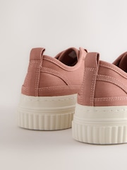 Розовый - Forever Comfort® Canvas Chunky Baseball Lace Up Trainers - Image 6 of 7
