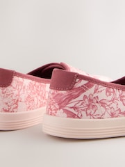 Kew Garden Collection Floral Embroidered Forever Comfort® Laceless Canvas Slip-On Trainers - Image 4 of 5