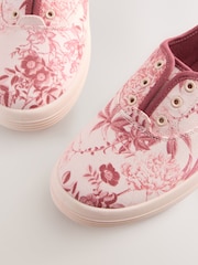Kew Garden Collection Floral Embroidered Forever Comfort® Laceless Canvas Slip-On Trainers - Image 5 of 5
