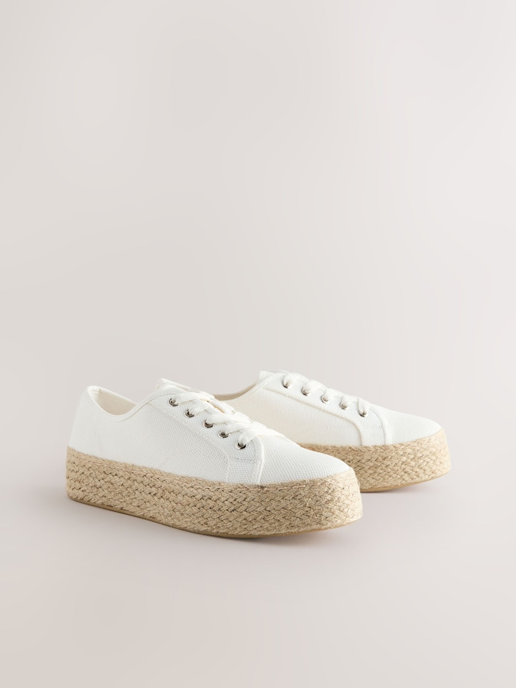 Белый - Эспадрильи Forever Comfort ® с круглым носком и плоской подошвой, на шнуровке - Image 2 of 6