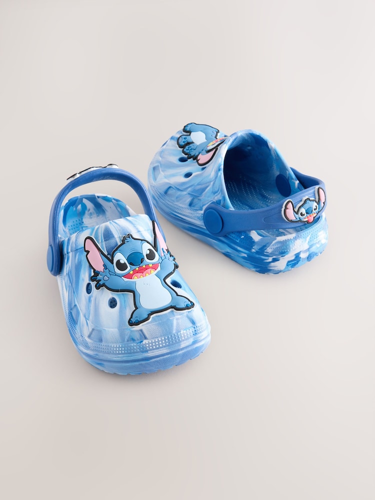 Blue/White Marble Lilo and Stitch Clogs - Image 1 of 5