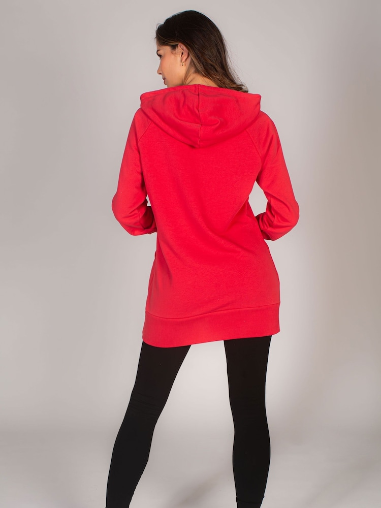 Pineapple Red Womens Longline Hoodie - Image 2 of 7
