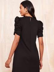 Negro - Vestido recto corto con manga corta abullonada de Friends Like These - Imagen 4 de 4