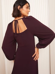 Friends Like These Purple Raglan ITY Long Sleeve Midi Dress - Image 2 of 5