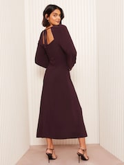Friends Like These Purple Raglan ITY Long Sleeve Midi Dress - Image 5 of 5
