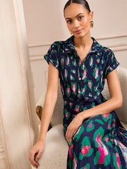Zwart Animal - Love & Roses - Jersey midi-overhemdjurk met print - Image 2 of 4