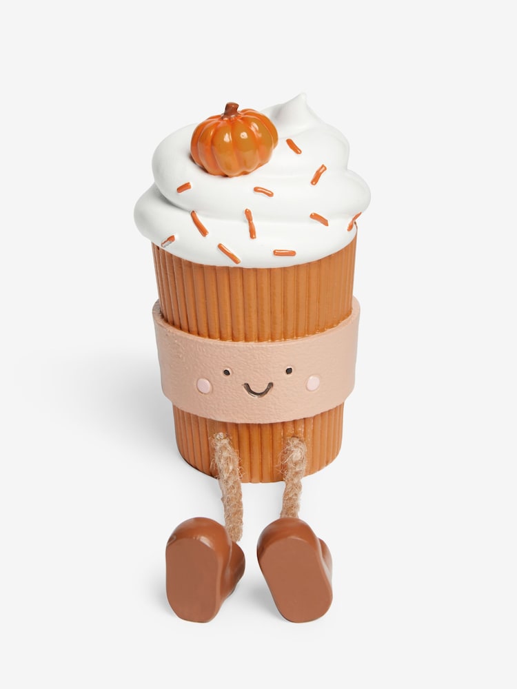 Natural Cute Pumpkin Spiced Latte Dangly Legs Ornament - Image 2 of 4